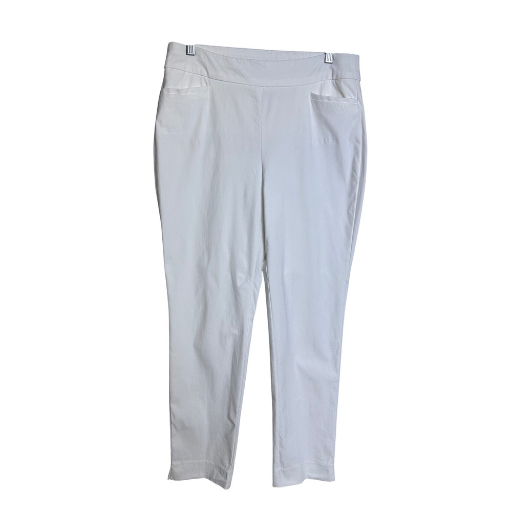 Chicos OR Size 4R Stretch White Capris Pants Cropped Ankle Pants Women